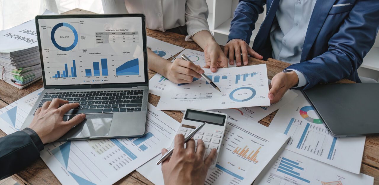 Accountants reviewing business finances